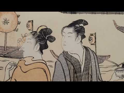 勝川春山 Katsukawa Shundan(生没年不詳)《大川端夜景》大判錦絵 3枚続江戸時代・18世紀 東京国立博物館蔵