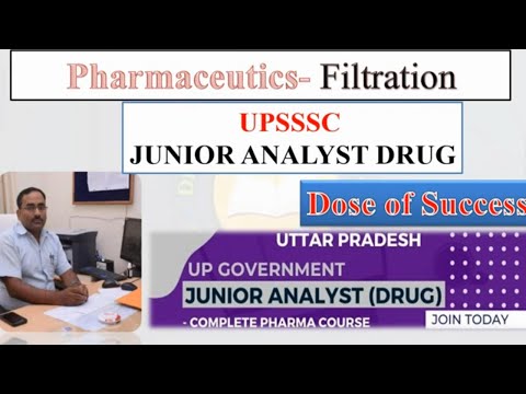 UP Junior Analyst  Drug Preparation 2024 |Junior Drug Analyst Course| Filtration Mcq