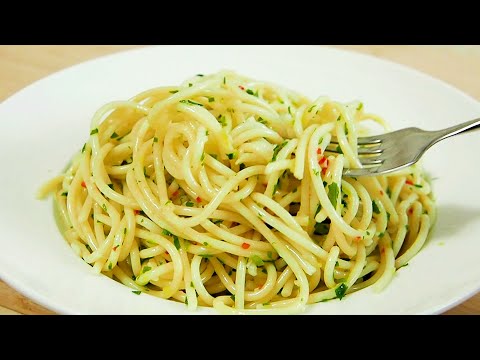 Garlic and Green Onion spaghetti  :: Only basic ingredients are added, it is also delicious