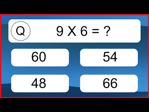 20 Multiplication Quiz Exercises for Kids