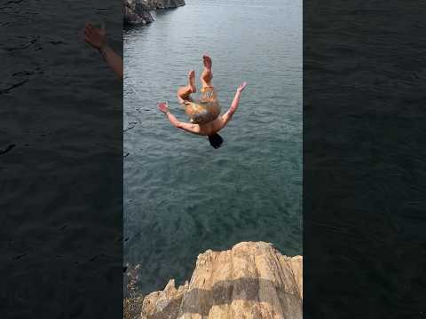 Back flip cliff jump