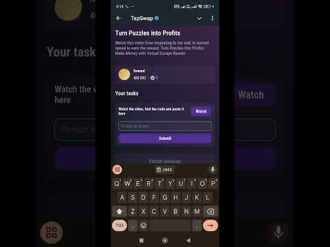 Turn Puzzles into Profits | TapSwap Video Code
