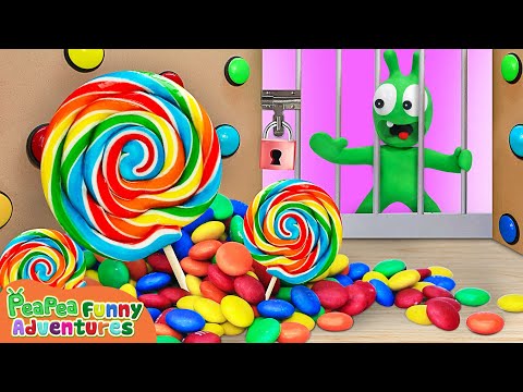 1000 Mystery Buttons Challenge - Kids Cartoon - Pea Pea Funny Adventures