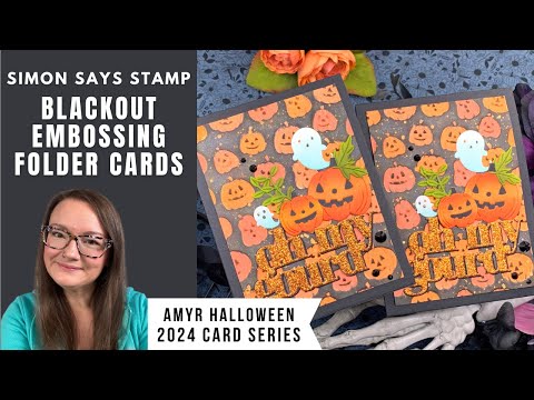 Blackout Embossing Folder Cards | AmyR Halloween 2024 Card Series #28