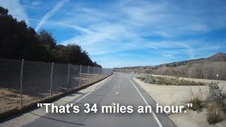 34 miles an hour... on a bicycle. (This morning's ride to/from Corona.)