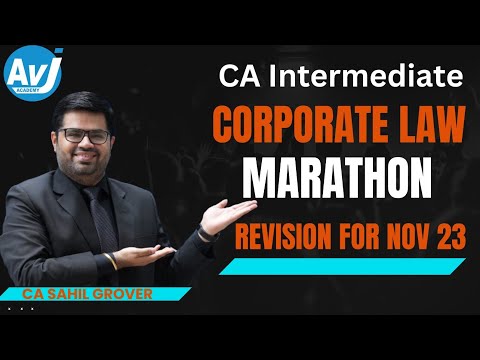 Corporate Law Revision Marathon for CA Inter Nov 23