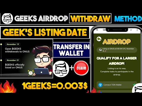 Geeks Token Withdraw To Onus Exchange || Geeks Airdrop price 1$ | geeks airdrop listing date