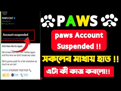 paws account suspended | paws new update |paws banned from twitter।paws সর্বশেষ আপডেট |