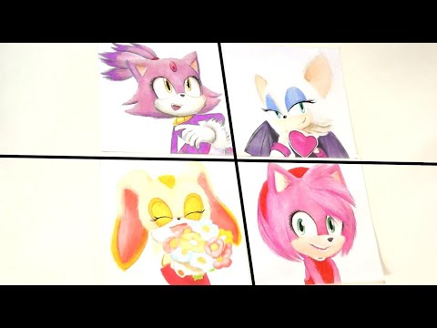 Amy, Cream, Blaze & Rouge - Endless Card Tutorial