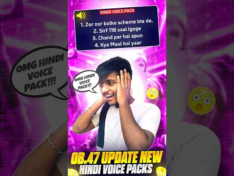 OB.47 Update New Hindi Voice Packs😍🔥 #shorts