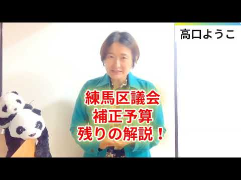 【練馬区議会】9月補正予算残りの解説！【練馬区議会議員・高口ようこ】