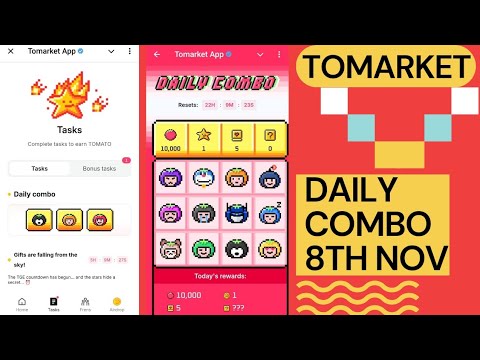 Tomarket Airdrop Combo 8 November | Tomato Daily Combo Today | Tomarket Secret Mystery Code