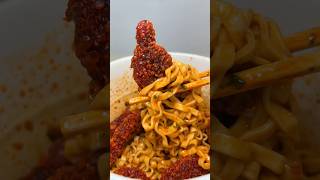 carbo buldak ramen with spicy chicken nuggets #asmr #koreanfood