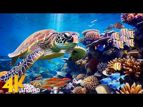 Ocean 4K - Sea Animals for Relaxation, Beautiful Coral Reef Fish in Aquarium(4K Video Ultra HD) #188