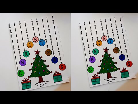 Merry Christmas Greeting Card 🎄 | Easy & Cute Christmas Card Idea | How to Make Easy Christmas Card