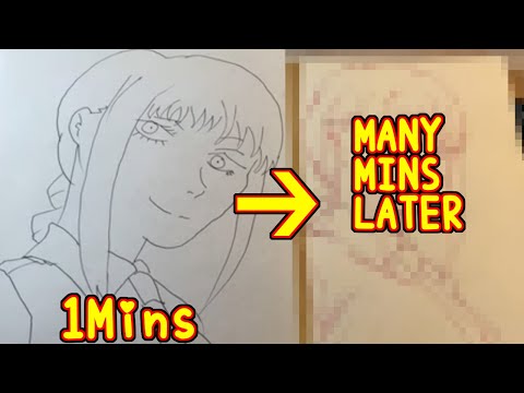 Drawing anime with fountain pen|Makima瑪奇瑪|Chainsaw Man|TenK Draws