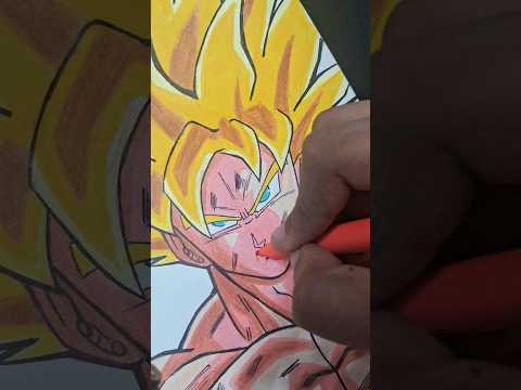 draw Goku Super Saiyan 🥵🥶 #anime #animeart #animesketching #animedrawing #art #shorts #viralvideo