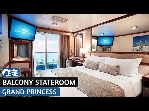 Grand Princess | Aft Balcony Stateroom | Full Walkthrough Tour & Review | 4K