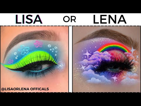 LISA OR LENA EYE MAKEUP CHOICES😍LISA AND LENA EYEMAKEUP