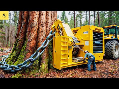 Unbelievable! Fastest Chainsaw Machines Destroying Giant Trees | Monster Excavator Stump Removal #78