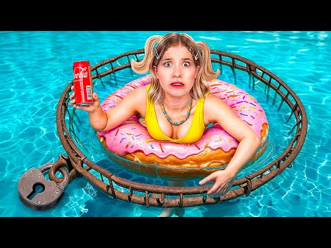 Waterpark Inside Our House! Swimming Pool Challenge