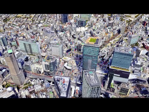 3D view of Shibuya, TOKYO, JAPAN.【4K HDR】３Ｄで見る渋谷の風景