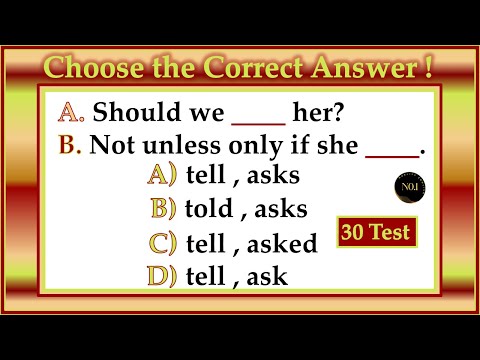 30 Grammar Tenses Quiz | Test Your English Level With This Grammar Test | No.1 Quality English