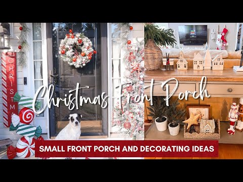 🎄NEW🎄 SMALL CHRISTMAS FRONT PORCH DECORATE WITH ME| Christmas Powder Room and Christmas Decorating