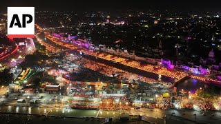 India celebrates Diwali by lighting a record number of earthen lamps