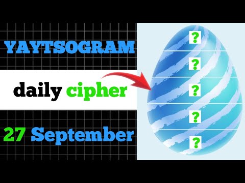 YAYTSOGRAM Daily Cipher Code 27 September | yaytsogram cipher | yaytsogram code | yaytsogram cipher