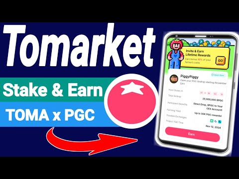 Tomarket Token Stake & Earn PGC token || TOMA token Staking Process|| Bitget Exchange Bind Tomarket