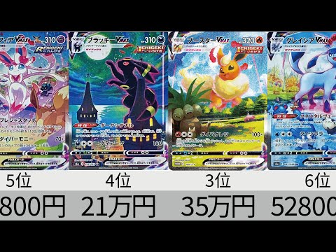 【ポケカ】人気すぎて高すぎ！イーブイズ高額カードランキング_Dレギュ以降全種【Pokemon card】Eeveelutions price ranking.