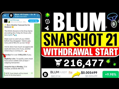 Blum Airdrop Final Snapshot On Monday ? | Blum Dogs Sell | Blum Airdrop New Eligibility Rules