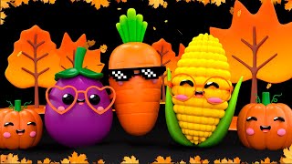 🍁Baby Fruit Dancing in AUTUMN 🍁🍂🎃🌰🥕🧡 Sensory Video with Relax Music!