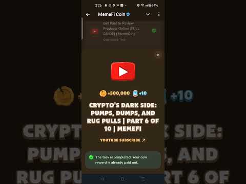 CRYPTO'S DARK SIDE: PUMPS, DUMPS, AND RUG PULLS | PART 6 OF 10 |MEMEFI | Memefi New Video Code