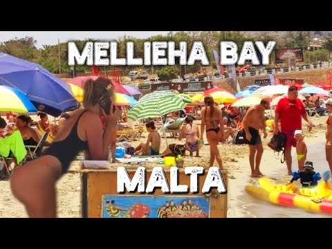 🇲🇹Mellieha Bay Beach | Malta Summer Walking Tour