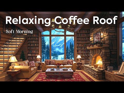 Relaxing Coffee Roof ~ Warm Jazz Music in Living Room with Soft & Cozy Christmas House 🪶🌲