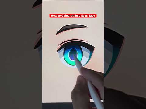 🤯Easy Colouring Anime Eyes Step by Step with Procreate #anime #drawing #art