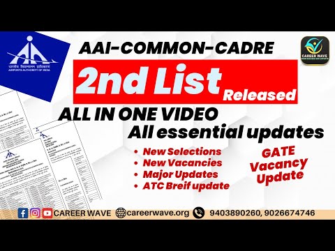 🎉 Common Cadre 2nd List is OUT! 🚀 All-in-One Update on AAI ATC JOINING & NEXT VACANCY  & GATE  ENGG