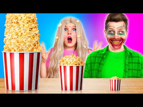 Big, Medium and Small Plate Challenge! Barbie vs Zombie Food Battle by La La Life Emoji