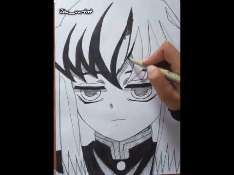 tokito muichiro drawing (by line art) |2ba_vartist (anime drawing)