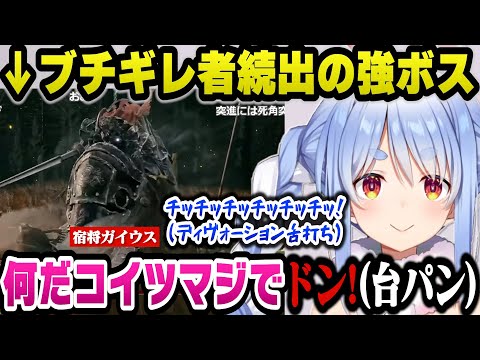 嫌われ者ボス「宿将ガイウス」の強さにブチギレて台パンと舌打ちをお見舞いするぺこらｗ【ホロライブ切り抜き/兎田ぺこら】