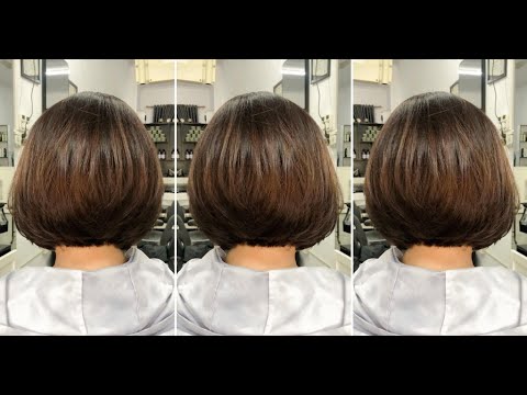 How to cut a Short Layered Bob Haircut With Graduation & Bob Hair Cutting Techniques