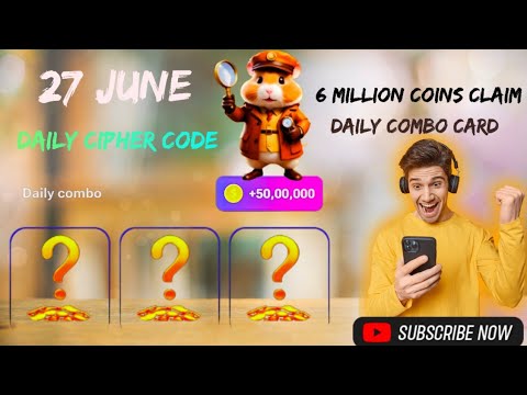 27 June hamster combat daily combo card | 27 June hamster combat cipher code | today cipher code