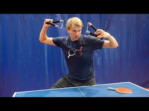 Testing Bruce Lee Style Ping Pong (Nunchucks)