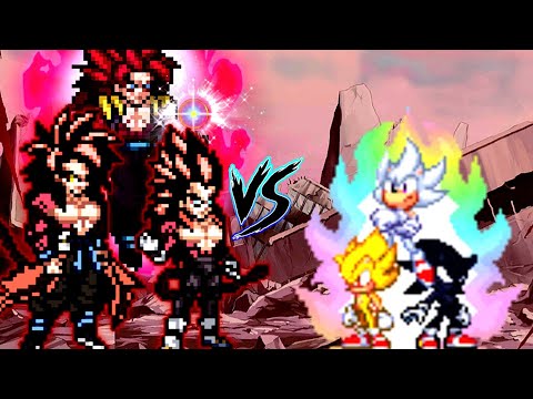 Fusion Xeno Gogeta SSJ4 V2 OP (Goku & Vegeta) VS Sonic Chaos V4 JVL OP (all form) in Mugen