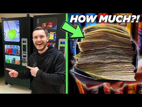 This Is How Much MONEY We Made From 4 Vending Machines!