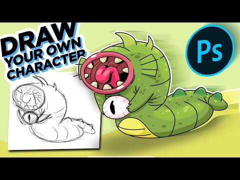 How to draw Monster Character in Adobe Photoshop