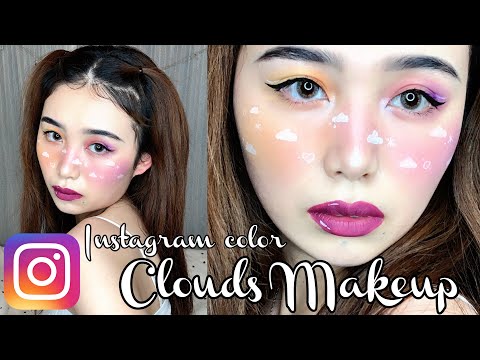 【縦動画】💛🧡Instagramカラーの雲メイク💖💜/ピープス系/CloudsMakeup/乌云彩妆