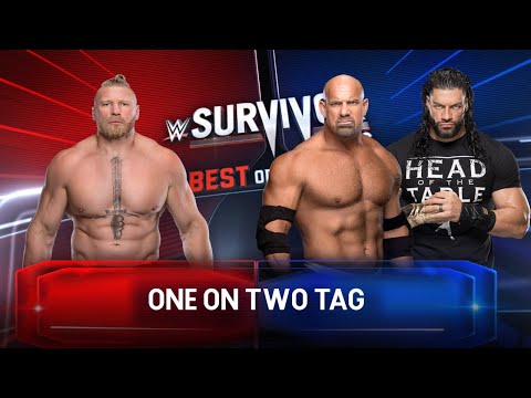 Handicap Match | Brock Lesnar vs. Goldberg and Roman Reigns | WWE Survivor Series